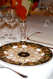 Norwegian Cruise Line's Chef's Table Versace Table Setting and Lavosh
